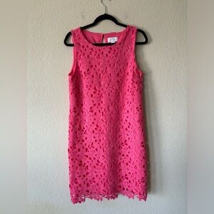 Jessica Simpson Women's Pink Floral Lace Sleeveless Sheath Dress Size 12‎